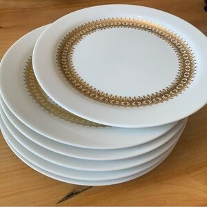 Chic Thomas Germany Vintage White and Gold Dinner Plates Set